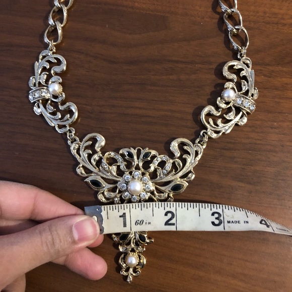 Vintage signed Gemcraft Craft necklace w Pearl - Picture 5 of 8